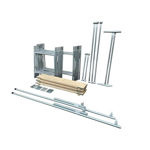 Image of Toptower Classic Scaffolding Tower 6.3m (Working Height) 4' x 2'6" Base Size DIY Galvanised Towers (Basic Kit with Platform Boards & Stabilisers)