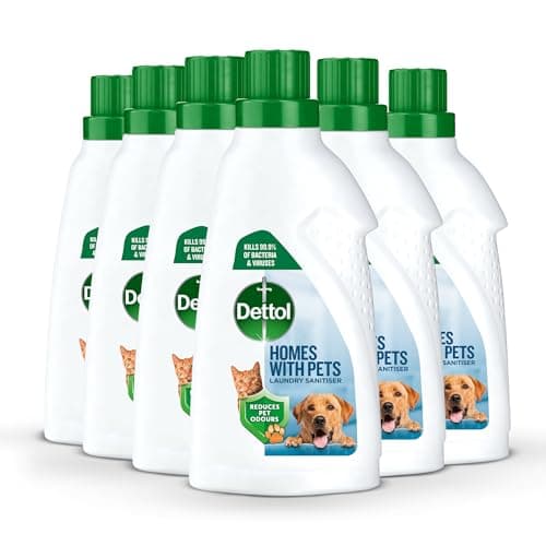 Image of Dettol Laundry Sanitiser, Homes with pets, Fresh Breeze, 4.5L Total (750ml x 6pck) Eliminates Pet Odours, Cleanser & Disinfectant, Kills 99.9 Percent of Bacteria