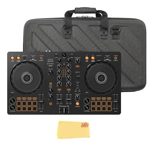 Image of Pioneer DDJ-FLX4 2-Channel DJ Controller - Black Bundle with Case, TRS to RCA Breakout Cable, and Austin Bazaar Polishing Cloth