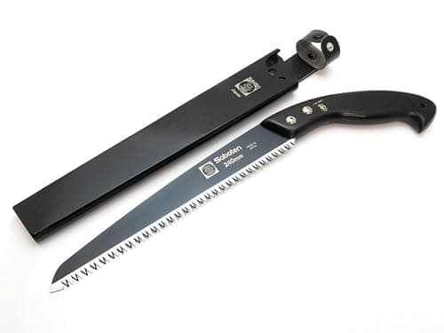 Image of Saboten Japanese Pruning Saw 9.4 in (240mm) – Fluorine-Coated High-Carbon Steel Blade, 7.5mm Tooth Pitch, Smooth Pull Cuts, Wooden Handle, Wood Sheath Included, Made in Japan