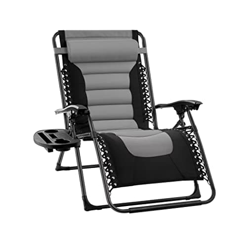 Image of groundlevel.co.uk Extra Wide Garden Zero Gravity Chair with padded seat (Grey)