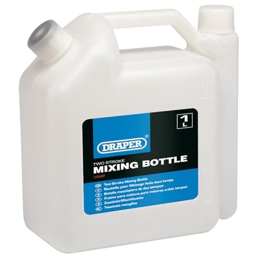 Image of Draper 14447 Two Stroke Mixing Plastic Bottle, 1L, 16.3cm x 8cm x 17.7cm, White