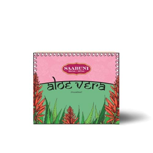 Image of Saabuni Natural Organic Aloe Vera Hand & Body Soap Bar, Rejuvenating, Vegan, Cruelty Free, No SLS or Parabens, 90g