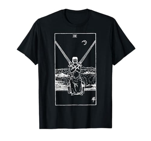 Image of Two of Swords Tarot Card T-Shirt
