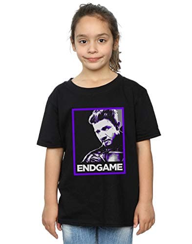Image of Marvel Girls Avengers Endgame Hawkeye Poster T-Shirt Black 5-6 Years