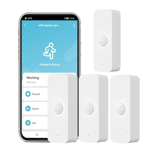 Image of 4-Pack WiFi PIR Motion Sensor: Smart Motion Detector with App Notification Alerts, Wireless Contact Sensor for Home Security and Smart Home Automation, No Hub Required, Compatible with Alexa