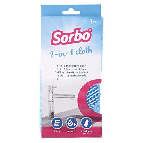 Image of Sorbo 2-in-1 Microfibre Kitchen Cleaning Cloth, Ideal for using as A dusting cloths when Dry of a Cleaning Cloth when wet to remove build on stubborn stains, Non-Scratch and extra absorbent