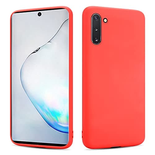 Image of SHAANS Case For Samsung Galaxy NOTE 10 TPU Silicone Rubber Phone Case Soft Matt Finish (Red)