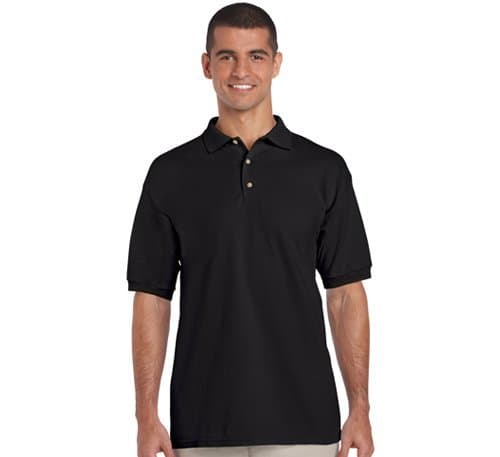 Image of XX-Large Black Quality Polo Shirts with Front Placket and Button Ideal for Work wear or Casual wear