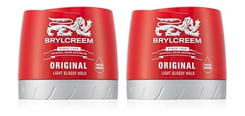 Image of 2x Brylcreem ORIGINAL LIGHT GLOSSY HOLD Mens Hair Styling Cream RED TUB 150ml