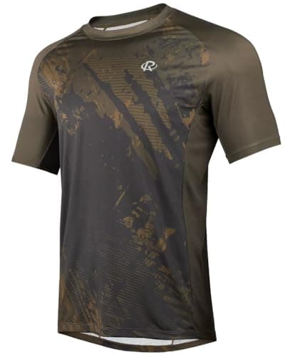 Image of ROTTO Mens MTB Jersey Mountain Bike Cycling Shirt Short Sleeve for MTB BMX Downhill Moisture Wicking Quick Dry