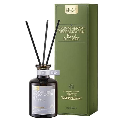 Image of FURRYPURR Reed Diffuser for Pet Odor Elimination, Lavender Cedar, Non-Toxic & Pet-Friendly Air Freshening, 6 Oz