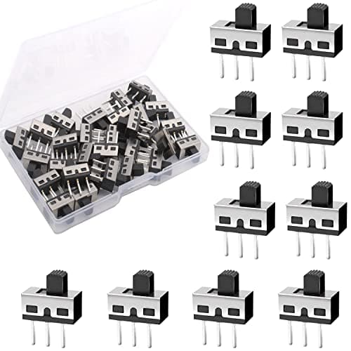 Image of RUNCCI-YUN 30PCS 5mm High Knob Vertical Micro Mini Slide Switchs,3 Pin 2 Position 1P2T SPDT Toggle Switches Panel Mount AC 125V 2A SS12D10-G5