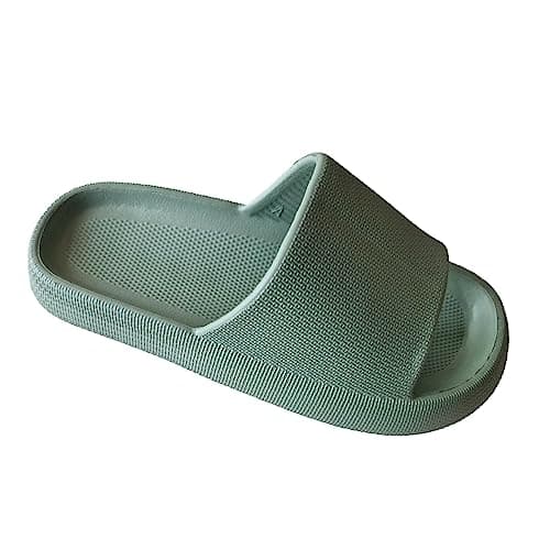 Image of Keanu Chunky Cloud Sliders - Women Men Indoor/Outdoor Slides - Slippers Pool Sliders Summer Flip Flop Shower Bathing Pillow - UK Adult Sizes 3-12 (Sage Green, 3-4)