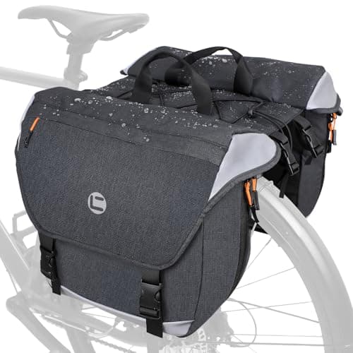 Image of NDakter Bike Panniers, 35L Waterproof Panniers Bike Bags for Rear Rack, Expandable Double Bicycle Trunk Bag with Reflective Strips,E-Bike Panier Bag for Commute and Mountain Cycling Travel