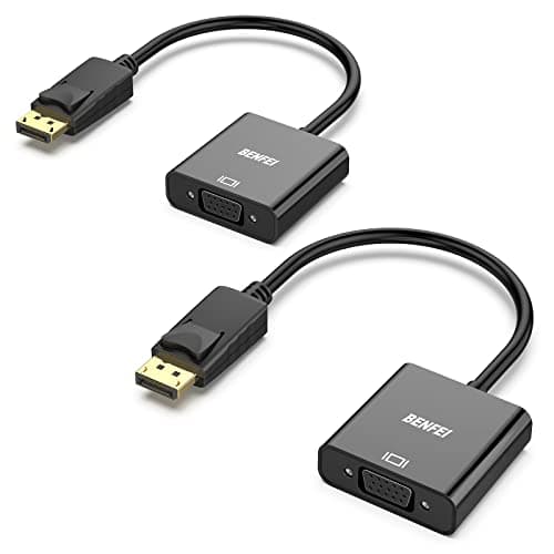Image of BENFEI DisplayPort to VGA 2 Pack, Gold-Plated DP to VGA Adapter (Male to Female) Compatible for Lenovo, Dell, HP, ASUS