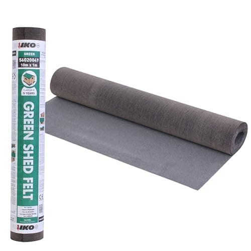 Image of Standard Grade Shed Roof Felt Dark Green Mineral 32.8 x 3.2 ft (10m x 1m) - Durable, Long-Lasting Heavy-Duty Roofing Felt, Weatherproof Roof Covering for Summerhouses, Sheds, Kennels