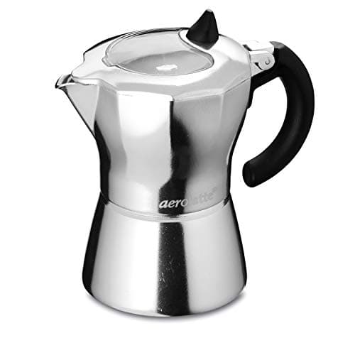 Image of aerolatte 3-Cup MokaVista/Stovetop Espresso Maker, Silver, 3-Cup/165 ml