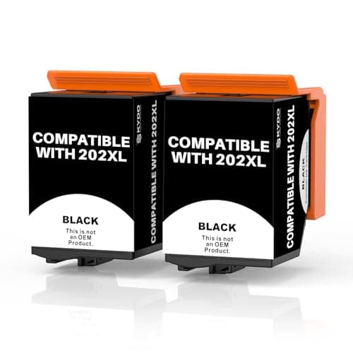 Image of Skydo Compatible for 202XL Ink Cartridge Black (550 Pages, High Yield) Compatible for Epson Compatible for 202 XL Black for XP-6100 XP-6105 XP-6000 XP-6005 XP-6001 Printer (With Latest Chip, 2-Black)