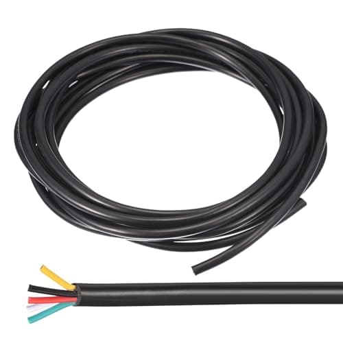 Image of sourcing map 28AWG Electrical Wire 5 Conductors UL2464 Tinned Copper 9.8Ft Low Voltage PVC Case Flexible Extension Power Cord Black for LED Strips Lamps Lighting