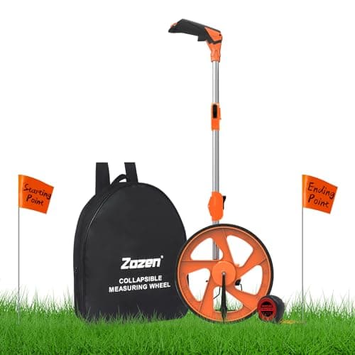 Image of Zozen Distance Measuring Wheel with 20PC Marking Flags, Double Collapsible/Mechanical-One Key to Reset/Kickstand to Keep Stand/Starting Point Arrow and Carrying Bag.