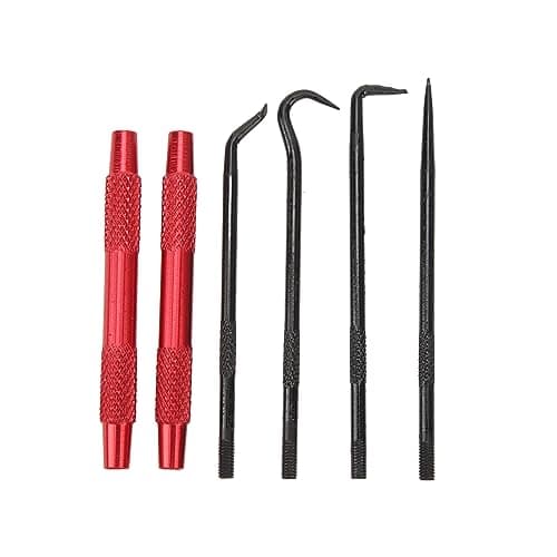 Image of 6Pcs Pick and Hook Tool Set, O Ring Seal Removal Pick Tool Kit with Handle Nonslip, Carbon Steel O Ring Seal Puller Hooked Pick Tools Combo for Machinist