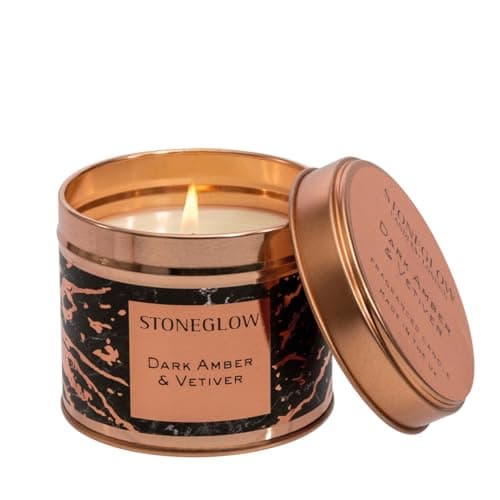 Image of Stoneglow - Stoneglow - Luna - Dark Amber & Vetiver - Candle Tin (Rosegold)
