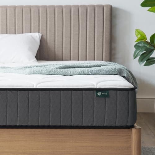 Image of Zinus Double Memory Foam Mattress & Pocket Spring - 4ft6 (135 x 190 cm) - 6'' Height - Medium Firmness - Skin -friendly Hybrid Mattress - Orthopaedic Support - OEKO-TEX Certified - Designed in UK