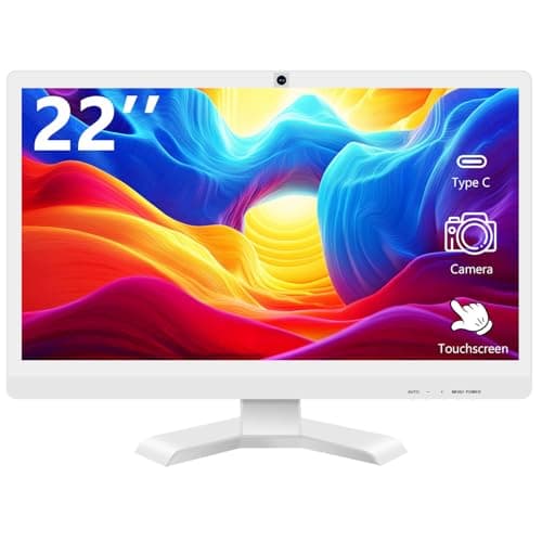 Image of Akntzcs 22 Inch Touchscreen Monitor with Camera @1920x1080P Full HD IPS Panel Built-in Speakers HDMI VGA Ports