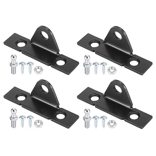 Image of X AUTOHAUX 4 Set Black Metal Car Gas Strut Shock Mounting Bracket 68x16x24mm