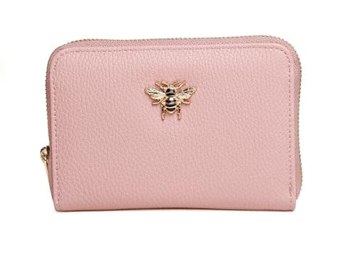 Image of Alice Wheeler Large Slim Bumble Bee Coin and Card Purse (Pink)