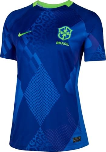 Image of Nike Brazil 2025 Stadium Away (Women's Team) Dri-Fit Replica Football Jersey for Women, Soar/Electric Green/Electric Green, FZ9126-458, L