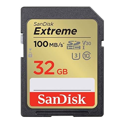 Image of SanDisk 32GB Extreme SDHC card, up to 100 MB/s UHS-I Class 10, U3, V30