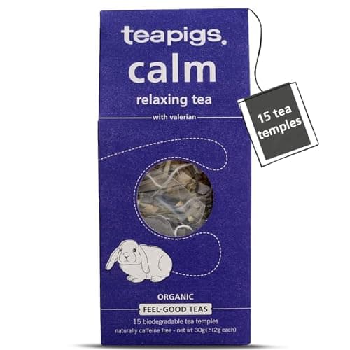 Image of teapigs Calm Herbal Tea Bags - Whole Leaves & Flowers - Caffeine-Free Nighttime Blend for Sleep, Relaxation & Digestive Comfort - Eco-Friendly & Soothing - 15 Biodegradable Tea Temples (1 Pack)