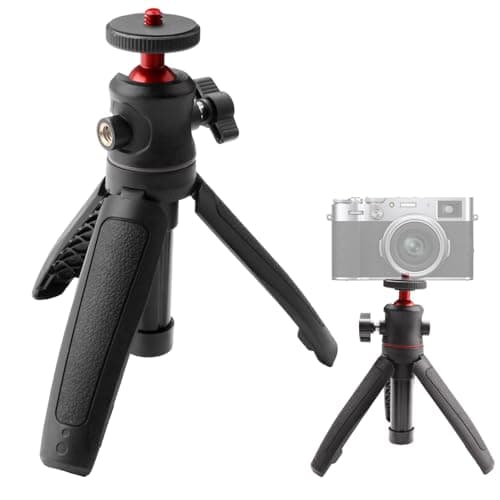 Image of Compact Mini Tripod, Portable Travel Tripod With 1/4 Inch Screw Extendable Tabletop Holder with 360° Adjustable Ball Head for DSLR Cameras Sony RX100 VII Leica Q2 Fujifilm X100V Canon G7X Mark Camera