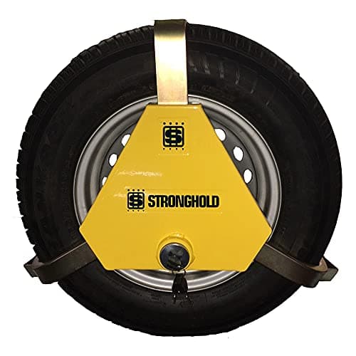 Image of Stronghold Apex 12" - 13" Triangular Wheel Clamp Suitable for Caravans, Trailers, Horse Boxes, Vans and Motorhomes Tyre Width Upto 165mm Diameter 504mm - 704mm Sold Secure Gold Standard