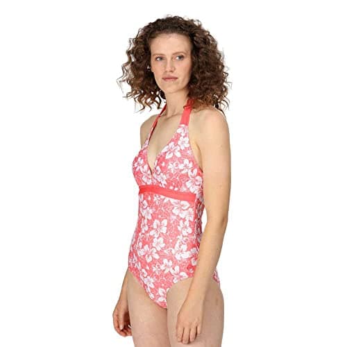 Image of Regatta Womens Flavia Halter Neck Swimsuit Swimming Costume, 18