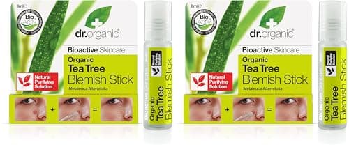 Image of Dr Organic Tea Tree Blemish Stick, Minimise Spots & Reduce Redness, For Acne , Clear Skin, Purifying, Natural, Vegan, Cruelty-Free, Paraben & SLS-Free, Certified Organic, 8ml, Packaging may vary