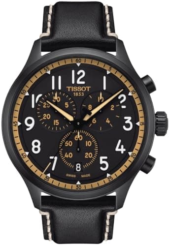 Image of TISSOT Men's Chronograph Swiss Quartz Watch with Leather Strap T1166173605202