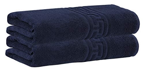 Image of DTEX HOMES Divine Textiles 2 Large Bath Sheets Towel Sets Highly Absorbent, Quick Dry Bath Sheets 90 x 140 cm 100% Cotton 600 GSM Bath Towels Large Bath Sheet Navy