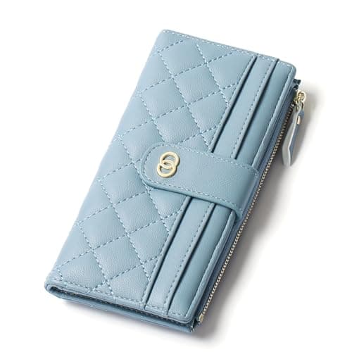 Image of SENDEFN Purses for Women RFID Blocking Large Capacity Purse Bifold Ladies Purse Long Wallet for Women with 1 Zip Coin Pocket, 11 Card Slots