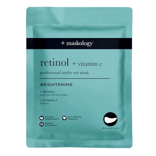 Image of MASKOLOGY RETINOL + VITAMIN C Professional Under Eye Mask 3 Applications | Under Eye Masks For Skin Hydration | Eye Patches Skincare | Retinol Eye Patches