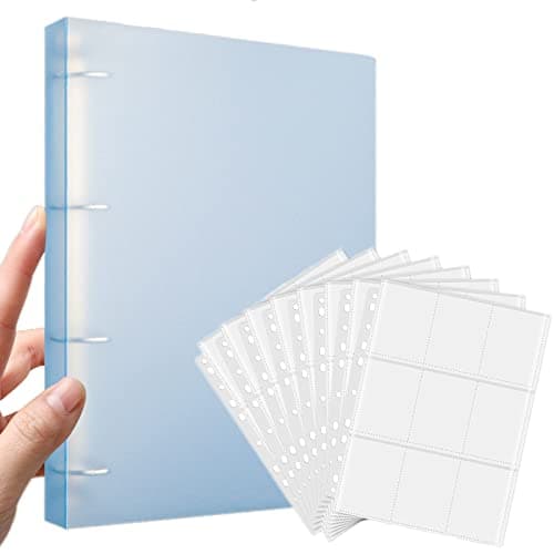 Image of 900 Pockets Trading Card Covers,50-Pages Double Sided 9-Pocket 11 Holes Waterproof Transparent Film Card Folder toploaders,Card Binder Storage Album Pages Game Sports Collecting Album