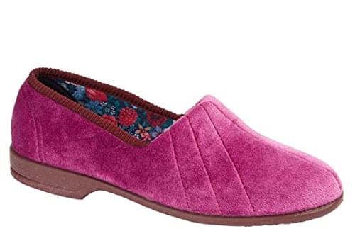 Image of Sleepers Womens Audrey III Roll Top Slippers with Rubber Sole Heather 5 UK