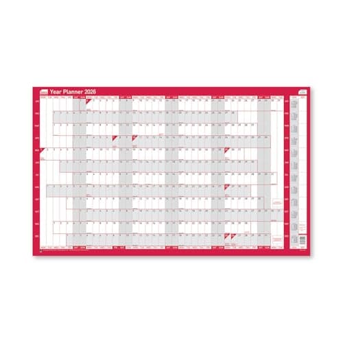 Image of 2026 Oversized Year Planner – Large Wall Calendar, Unmounted Full Year Chart, Vertical Layout for Office, Home, School Planning
