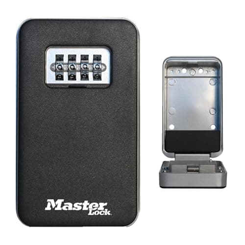 Image of Master Lock Key Safe Wall Mounted Pull to Open Medium Size Outdoor, Mounting Kit, for Home Office Industry
