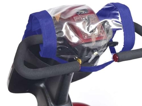 Image of LTG Mobility Scooter Tiller Cover – Universal Waterproof Control Panel Protector Rain Cover for Electric Scooters – Dust Wind Sun Protection – Clear Panel Access (Blue)