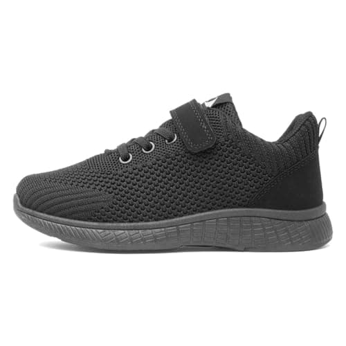 Image of XL Kids Black Mesh Easy Fasten Trainer - Size 3 UK - Black