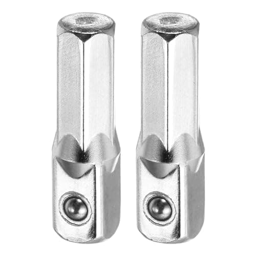 Image of sourcing map 2pcs 1/4" Socket Adapter Cr-V Drill Bit Square Adapter 1" Length Impact Grade with Magnetic Tip 1/4" Hex Shank for Power Drills Screwdrivers