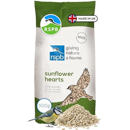 Image of RSPB - Sunflower Hearts for Birds, High Energy and Protein, Wild Bird Food, Husk Free, Delicious and Nutritious, Made in the UK (900g)